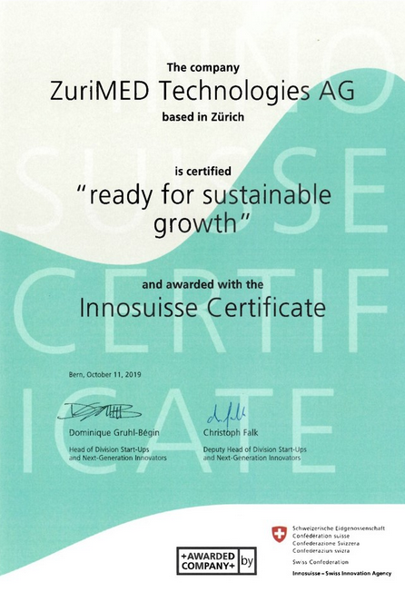 ZuriMED Obtains Innosuisse Certificate